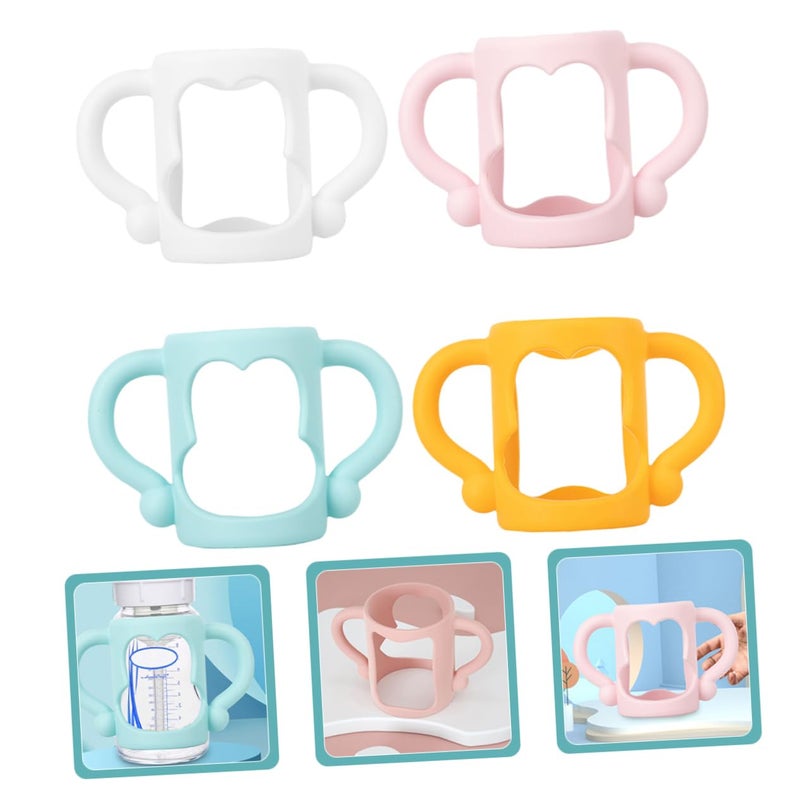 4Pcs Baby Bottle Sleeves with Handles Grips Lightweight Comfortable for Easy Transition - Image 5