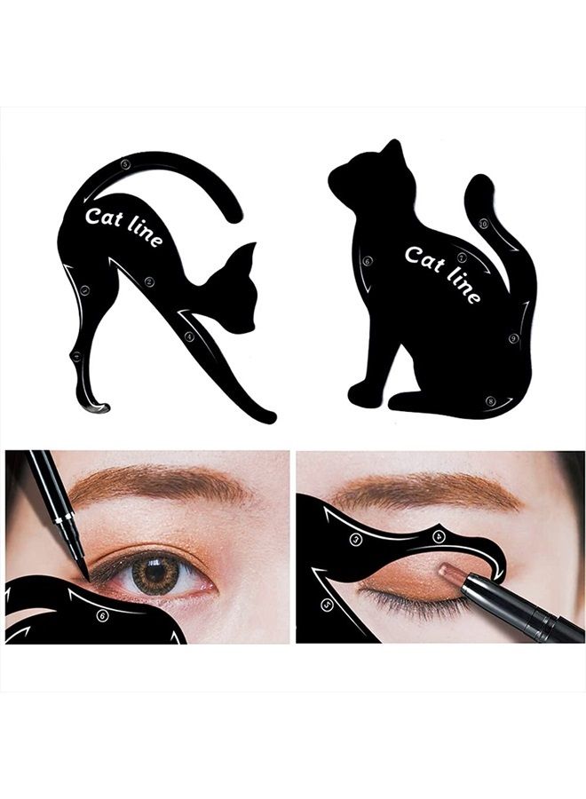 TailaiMei Eyeliner Stencils, Matte PVC Material Smoky Eyeshadow Applicators Guide Template Tool - Image 1