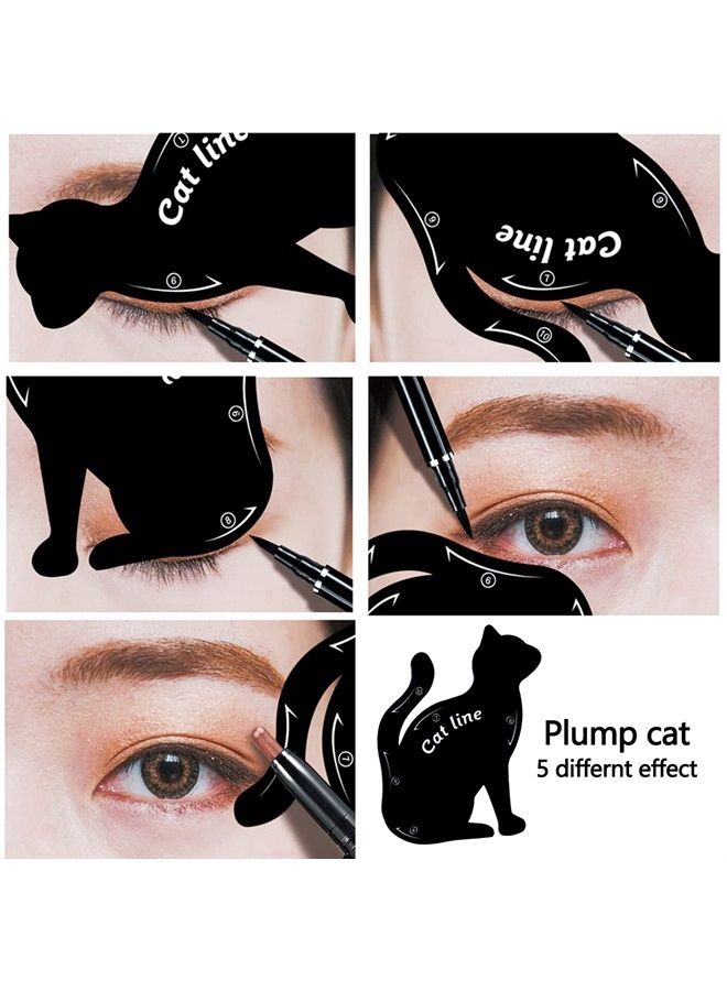 TailaiMei Eyeliner Stencils, Matte PVC Material Smoky Eyeshadow Applicators Guide Template Tool - Image 3