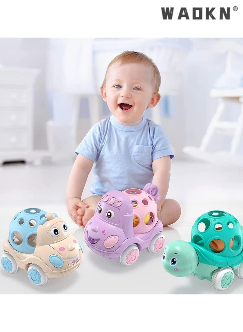 WAOKN Baby Car Toys, Toddler Rattle & Roll Toy Vehicles for Infant, Colorful Push and Go Toy Trucks, Safe, Funny, Durable,Engaging Preschool Learning Gift Idea for Boys and Girls  - Image 2
