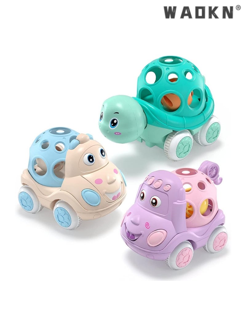 WAOKN Baby Car Toys, Toddler Rattle & Roll Toy Vehicles for Infant, Colorful Push and Go Toy Trucks, Safe, Funny, Durable,Engaging Preschool Learning Gift Idea for Boys and Girls  - Image 1