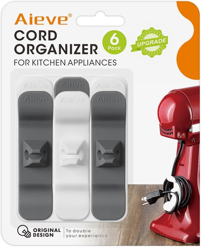 AIEVE Cord Organizer for Appliances, 6 Pack Kitchen Appliance Cord Organizer, Appliance Cord Wrapper Cord Holder Stick on - Image 1