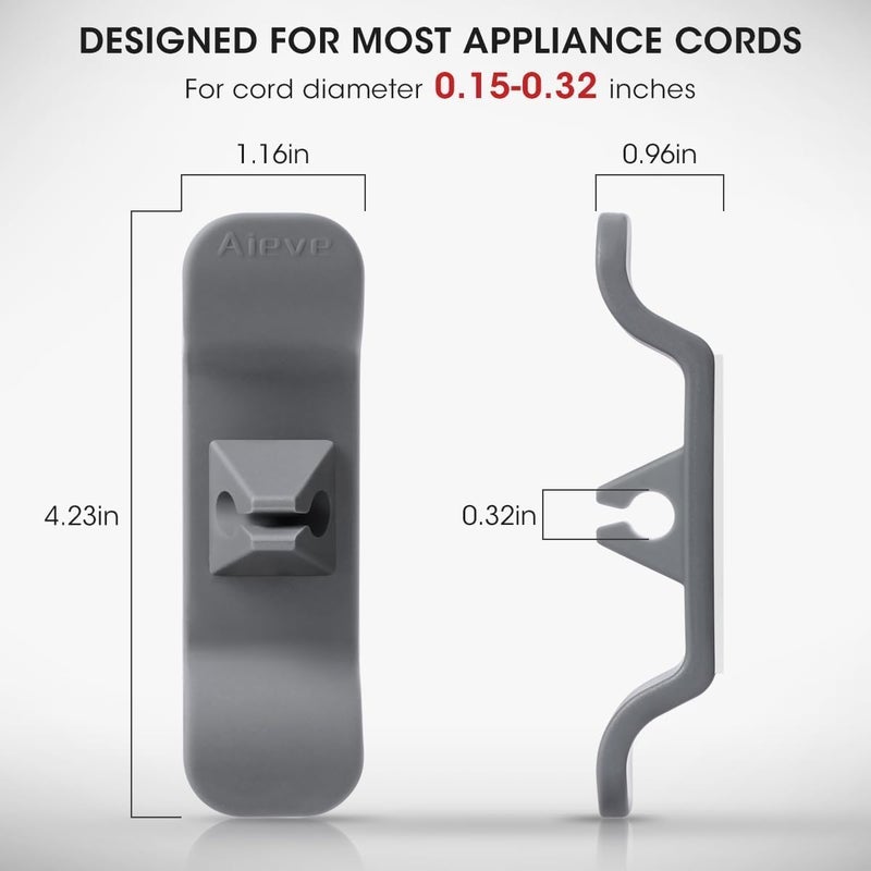 AIEVE Cord Organizer for Appliances, 6 Pack Kitchen Appliance Cord Organizer, Appliance Cord Wrapper Cord Holder Stick on - Image 5