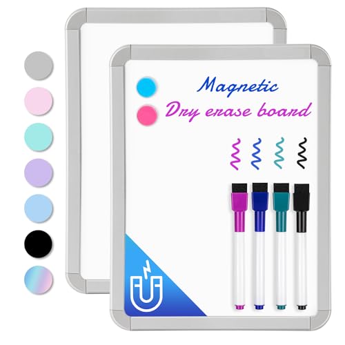 VUSIGN Small Dry Erase Whiteboard, 8.5 x 11 Inches White Board for Kids, Students, Fridge, Locker, Mini Dry Erase Board, 2 Pack - Image 1