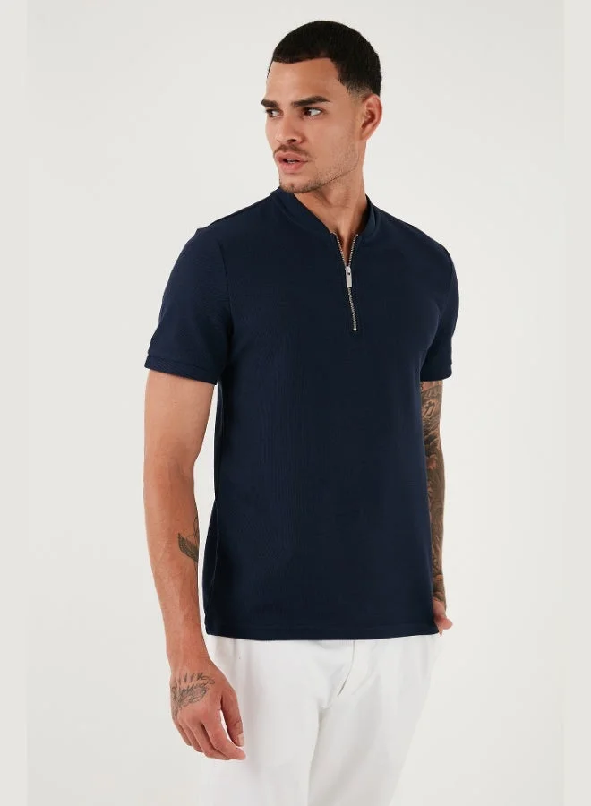 Buratti  Buratti Cotton Regular Fit Half Zipper T Shirt Men's T SHIRT 5902653 for Men | Best Price UAE