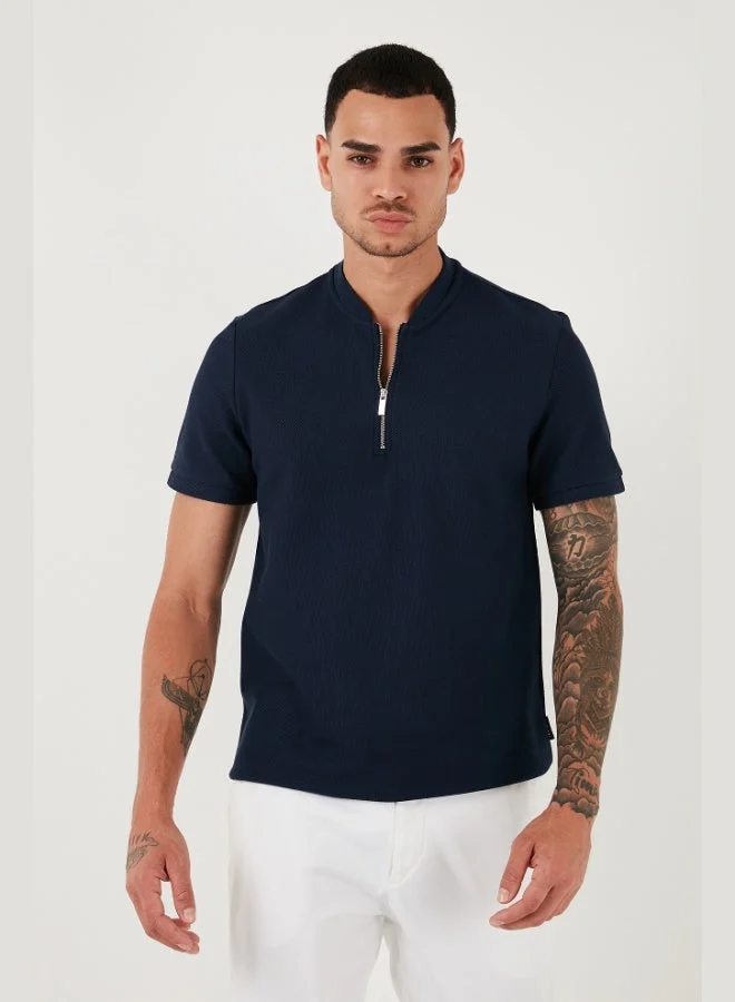 Buratti  Buratti Cotton Regular Fit Half Zipper T Shirt Men's T SHIRT 5902653 for Men | Best Price UAE