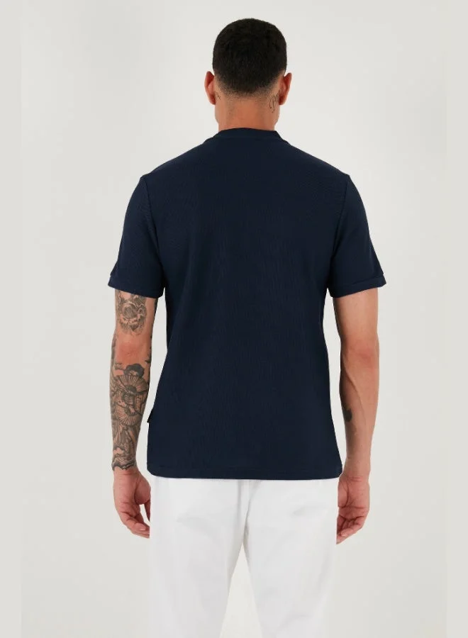 Buratti  Buratti Cotton Regular Fit Half Zipper T Shirt Men's T SHIRT 5902653 for Men | Best Price UAE