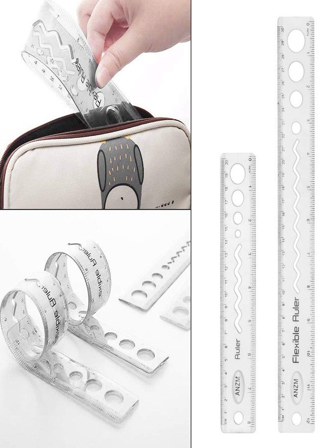 Amarlozn 30cm/12 inch Flexible Ruler, Plastic Rulers for Kids Adults, Shatterproof Straight Edge Rulers, Soft Bendable Rulers, Measuring Tools for School Classroom Office Supplies 8 PCS - Image 4