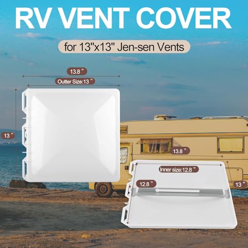 Wadoy 13" x 13" RV Vent Cover Compatible with Jensen 40152 Metal Base 1994 & Up Models Roof Vents, Universal Roof Vent Lid Replacement for RV, Trailer, Camper, Motorhome (2 Pack) - Image 3