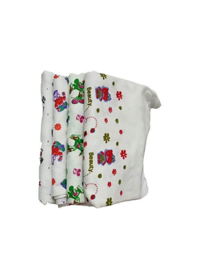 Cotton Colors Cartoon Printed Soft Cotton Bath Towels, Soft Multi Colored Towels,Long Bath Towels Size - 60X30 (Set of 4)_YA116 - Image 1