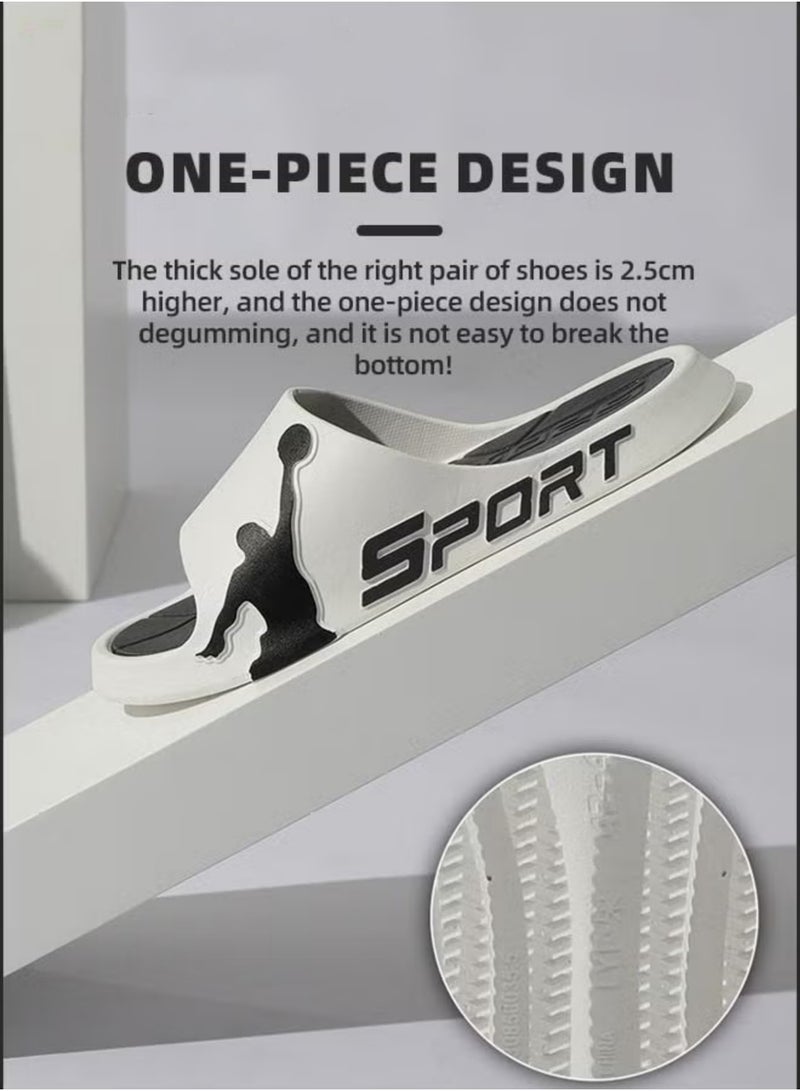 Rock Pow Pillow Slippers for Men Non Slip Quick Drying Shower Slides Bathroom Sandals Ultra Cushion Thick Sole Suitable for Indoor and Outdoor - Image 5