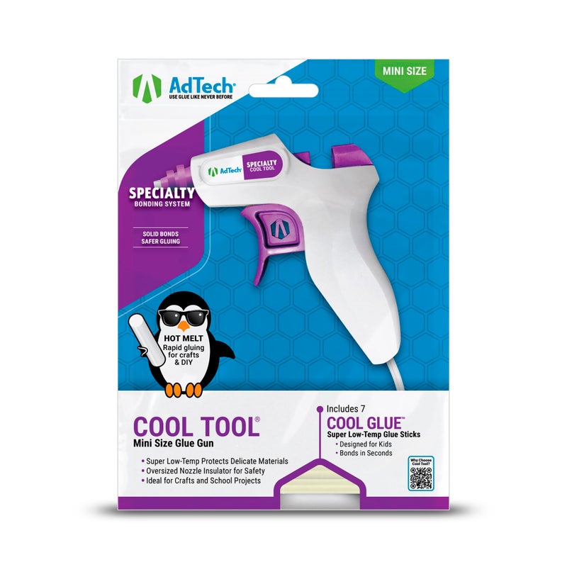 AdTech Cool Tool Kit with Low-Temp Glue Gun, White - Kid-Friendly, Safe for Crafting & Projects, Lightweight & Portable for Group Events - Image 1