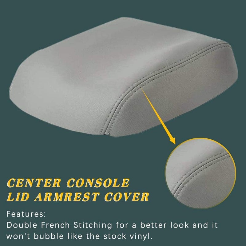 A ABIGAIL Center Console Armrest Cover Replacement for Honda Pilot (2009-2015) - Gray - Image 4