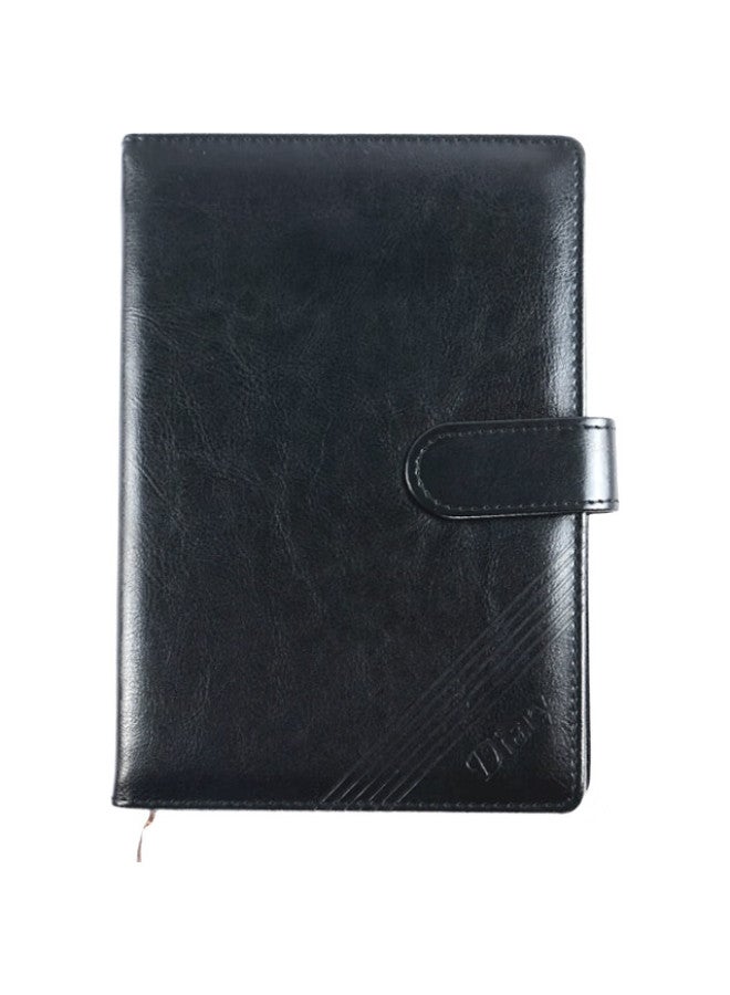 Shen Shi Shen A5/25K Business Leather Magnetic Clasp Flat Notebook, Journal, Diary, Office Meeting Book, 120 Sheets, 1 Book, Black, J0525 - Image 3