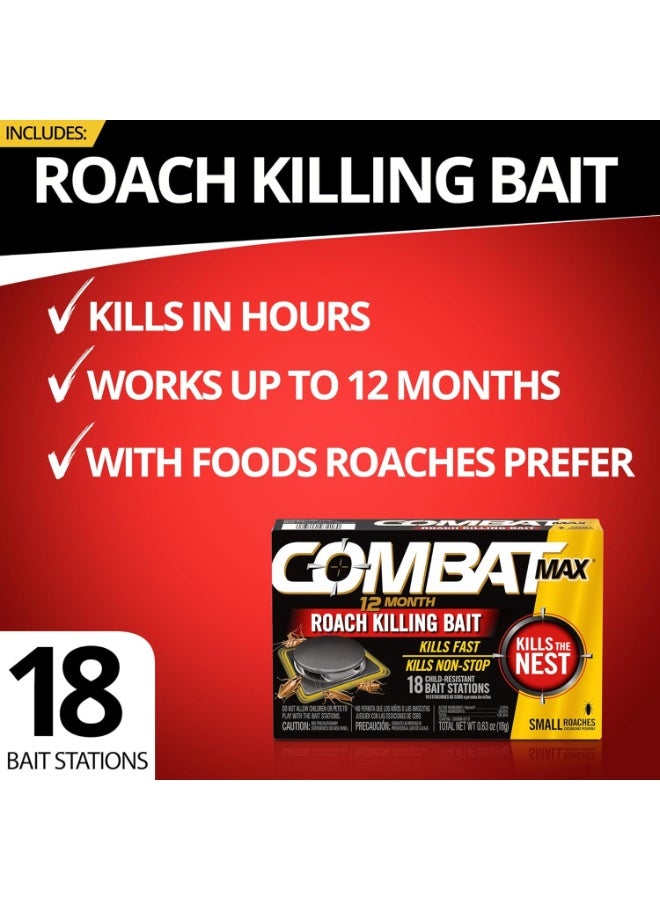 Combat Combat Max 12 Month Roach Killing Bait, Small Roach Bait Station, Child-Resistant, 18 Count - Image 4