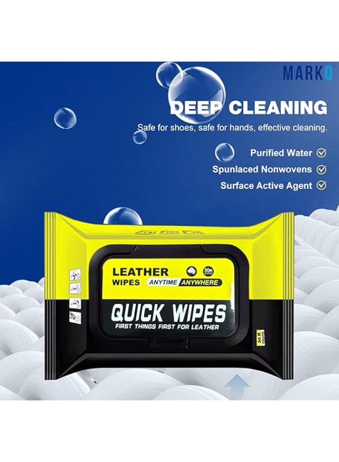 MARKQ Sneaker Cleaning Wipes | Portable Shoe Cleaner Quick Pads for Dirt & Stain Removal | Disposable Travel Shoe Cleaning Sheets – Pack of 2 - Image 4