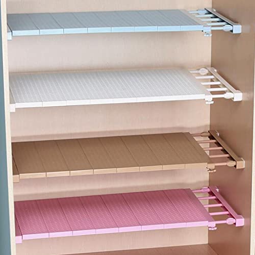 CALANDIS® Expandable Shelf Closet Organizer Storage Adjustable Rack Rod White 50-80cm, Plastic - Image 1
