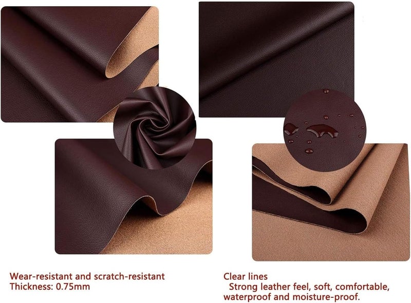 Faux Leather Sheets，Faux Leather Material， PVC Fabric Leather Leatherette Faux Leather Upholstery Crafts DIY Sewings Sofa(Red,1.37x30cm) - Image 3