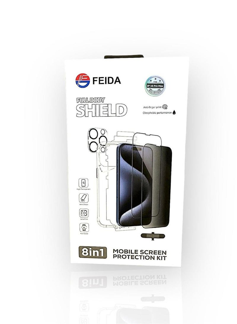 FEIDA 8-in-1 Complete Protection Package for iPhone 15 Plus