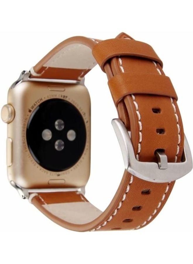 NIBEMINENT Ethnic Replacement Watchband For Apple Watch Series 1/2/3/4/5/6/7/SE 42-44-45mm Brown - Image 1