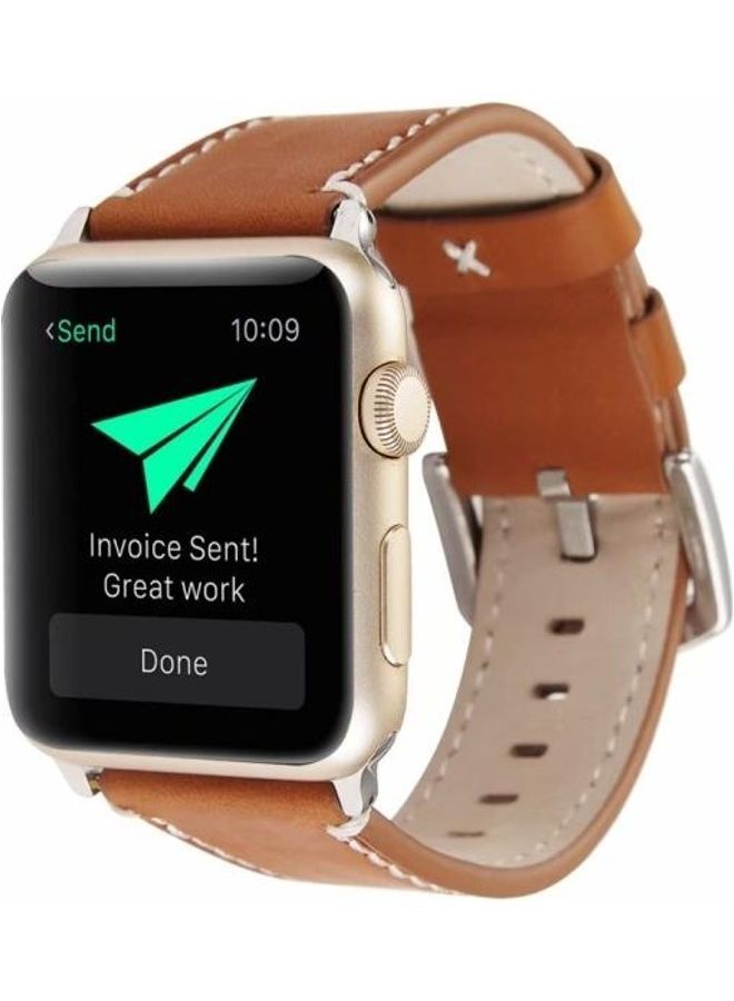 NIBEMINENT Ethnic Replacement Watchband For Apple Watch Series 1/2/3/4/5/6/7/SE 42-44-45mm Brown - Image 3