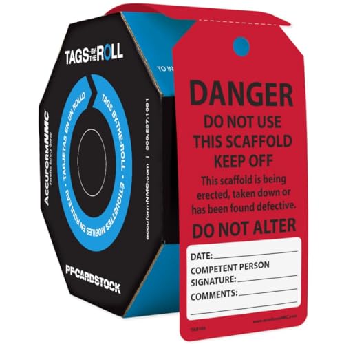 NMC AccuformNMC 100/250 Scaffolding Safety Tags, Do Not Use This Scaffold Keep Off, OSHA Compliant, Waterproof PF-Cardstock, Resists Tears, 6.25"x3" - Image 5