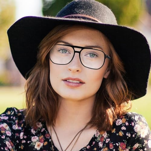 Ryegis Oversized Reading Glasses for Women and Men,Blue Light Retro Aviator Reader Spring Hinge 1.75 - Image 2