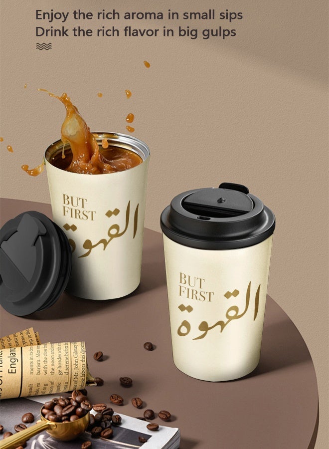 Aijmil Travel coffee cup Saudi Arabian coffee cup Arabic traditional art font coffee cup 360ml insulation mugs cold drink cup car water cup suitable as a gift  - Image 2