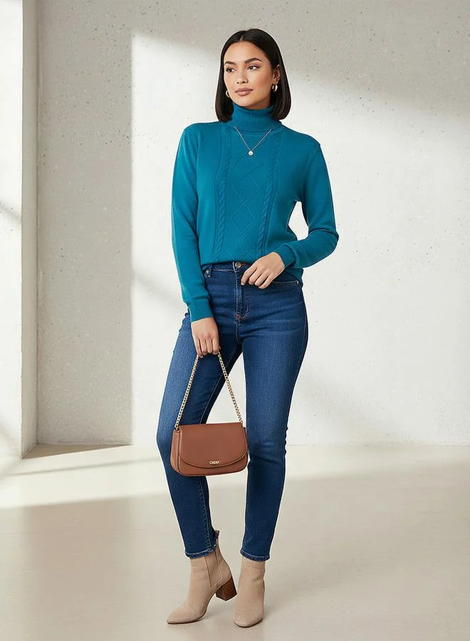 تواكستريمز 2Xtremz Textured High Neck Tricot Sweater