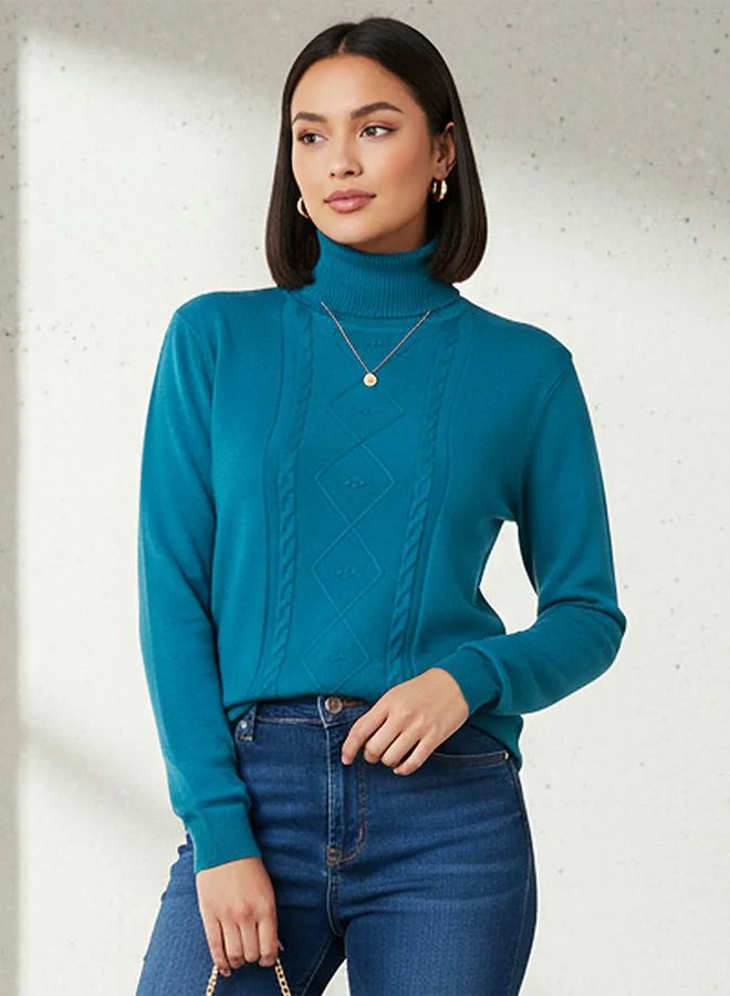 تواكستريمز 2Xtremz Textured High Neck Tricot Sweater