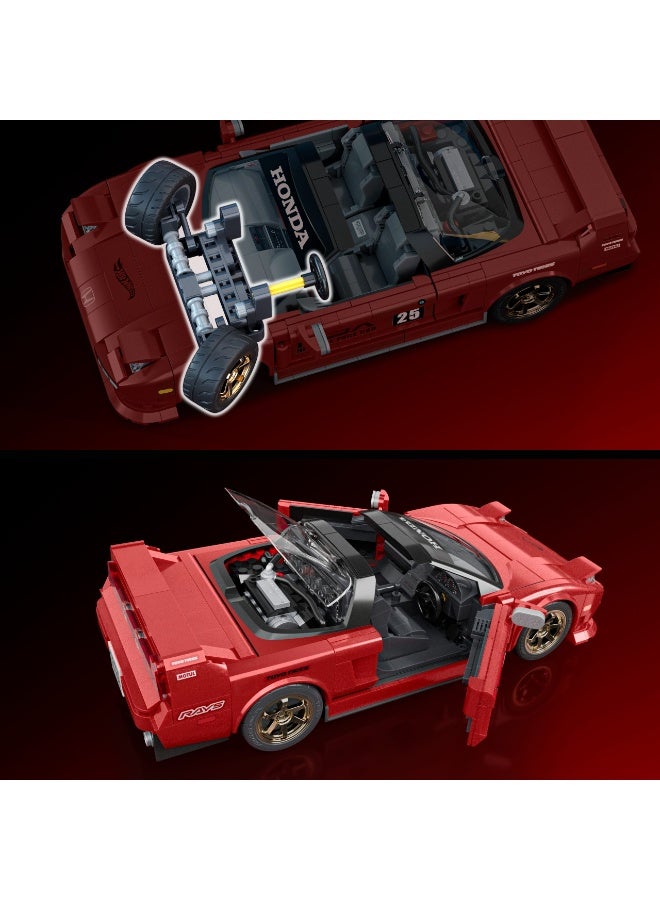 Mattel Brick shop Elite Series Building Set, ’90 Acura NSX with 876 Pieces, Realistic Details and Custom Decals, Adult Collectors and Kids Ages 10+ - Image 3