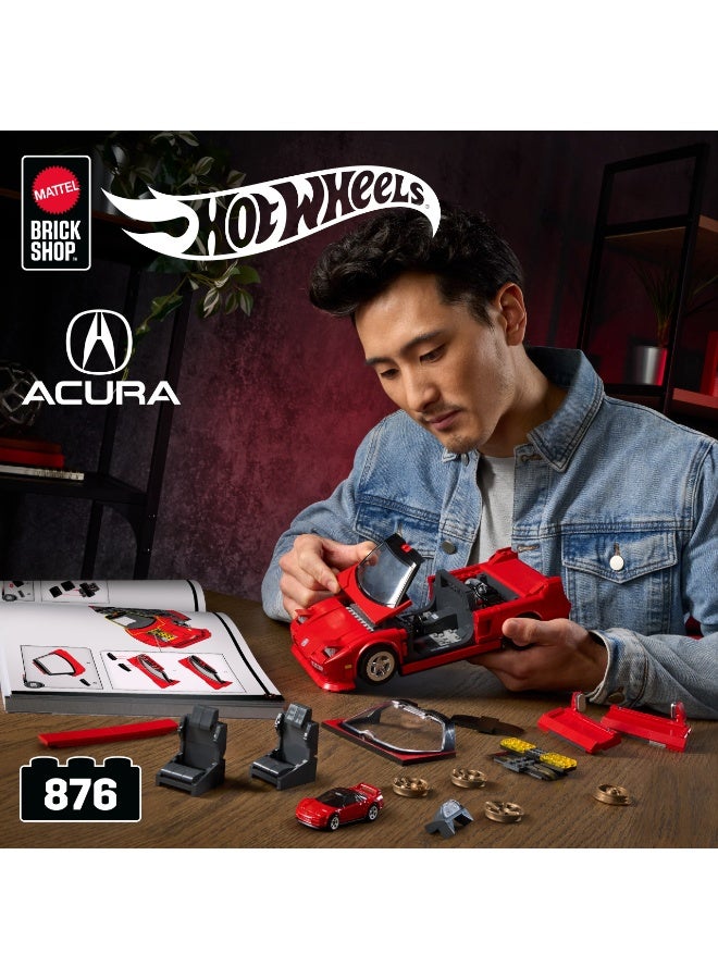 Mattel Brick shop Elite Series Building Set, ’90 Acura NSX with 876 Pieces, Realistic Details and Custom Decals, Adult Collectors and Kids Ages 10+ - Image 2