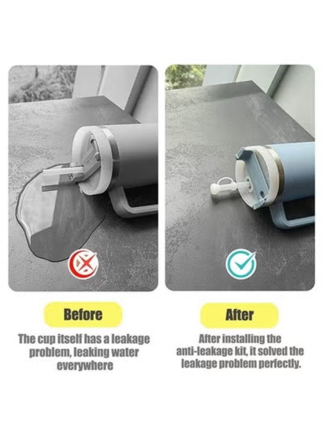 fantasize 12 PCS Silicone Spill Proof Stopper Set for Cup 2.0 40oz or 30oz, Reusable Straw Cover Including 4 Square Spill Stopper, 4 Round Leak Stopper and 4 Straw Cover Cap - Image 3