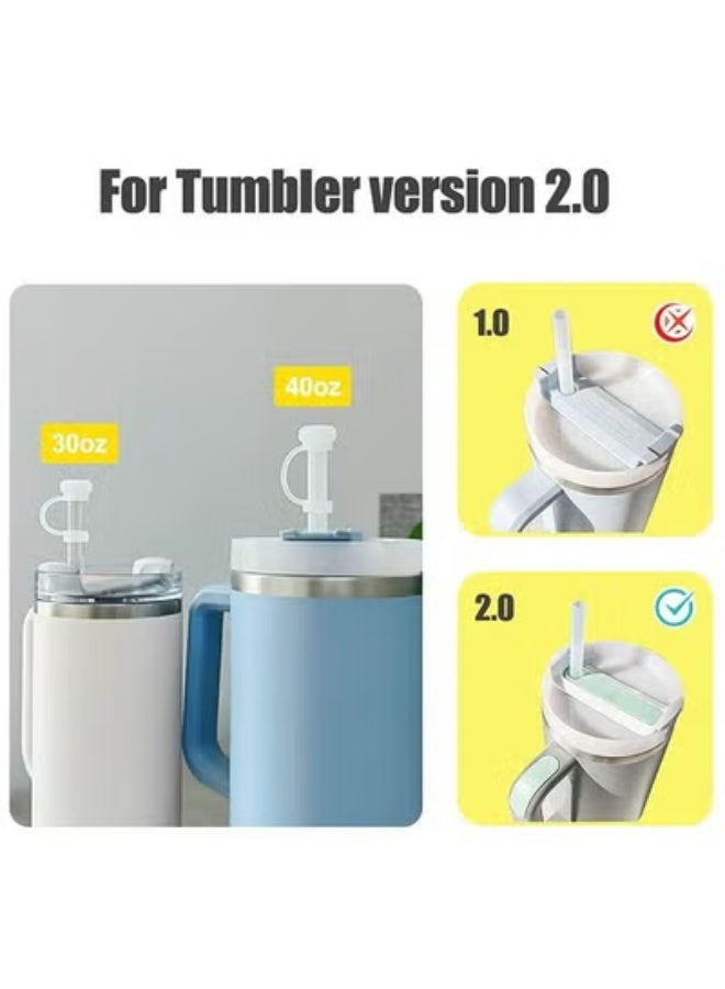 fantasize 12 PCS Silicone Spill Proof Stopper Set for Cup 2.0 40oz or 30oz, Reusable Straw Cover Including 4 Square Spill Stopper, 4 Round Leak Stopper and 4 Straw Cover Cap - Image 4