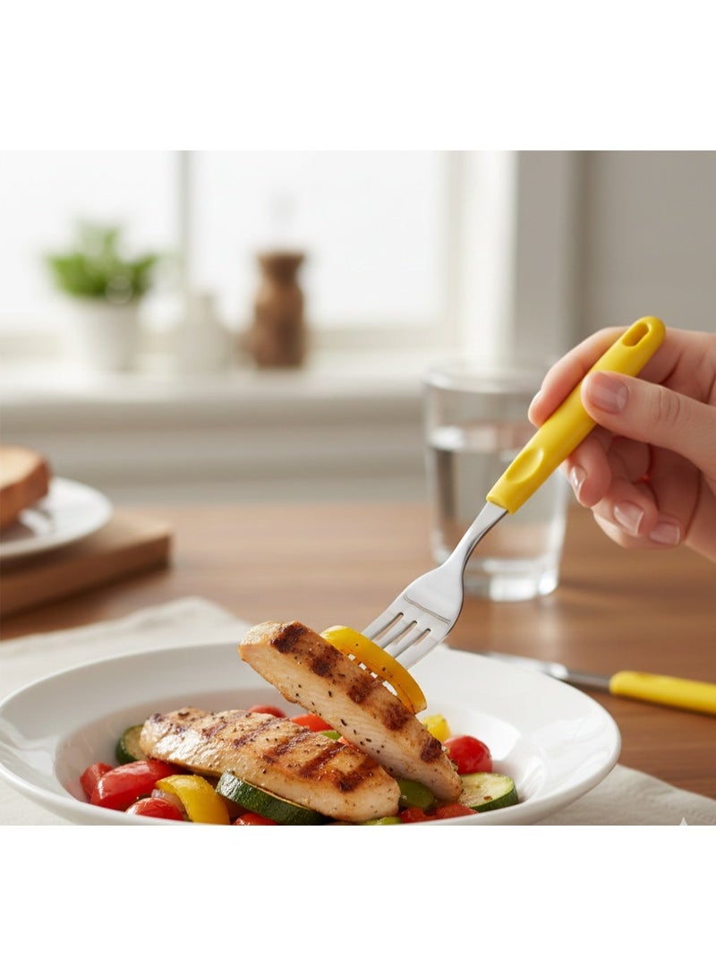 ديسينت ديسنت بيغ فورك سِت أوف 6 | ستينلس ستيل فوركس | إيرغونومِك هاندل | ميرر فينيش | هيفي ديوتي تيبل فورك سِت فور هوم، كيتشن، ريستورانت، ديش واشر سيف - Image 4