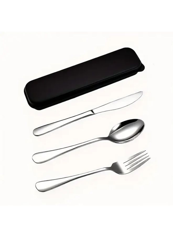 Black Stainless Steel Cutlery Set With Spoon Fork Knife 4pc - Image 5