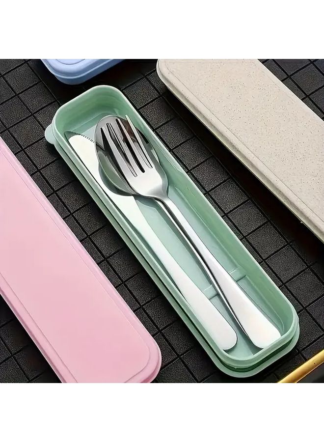 Black Stainless Steel Cutlery Set With Spoon Fork Knife 4pc - Image 2