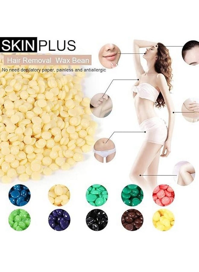 SKINPLUS Hard Beans Wax For Women Full Body Hair Removal Wax (1 Kg) Multicolor  - Image 4