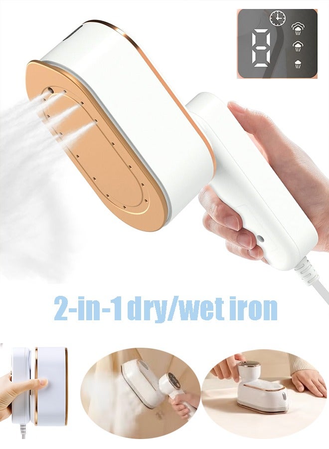 DUNELIFE 1200W Small Clothes Iron Handheld Steam and Dry Iron High Power 9s Quick Ironing 3-Speed Temperature Regulation 150ml Water Tank for Ironing Shirts and Suits at Home or While Traveling - Image 1