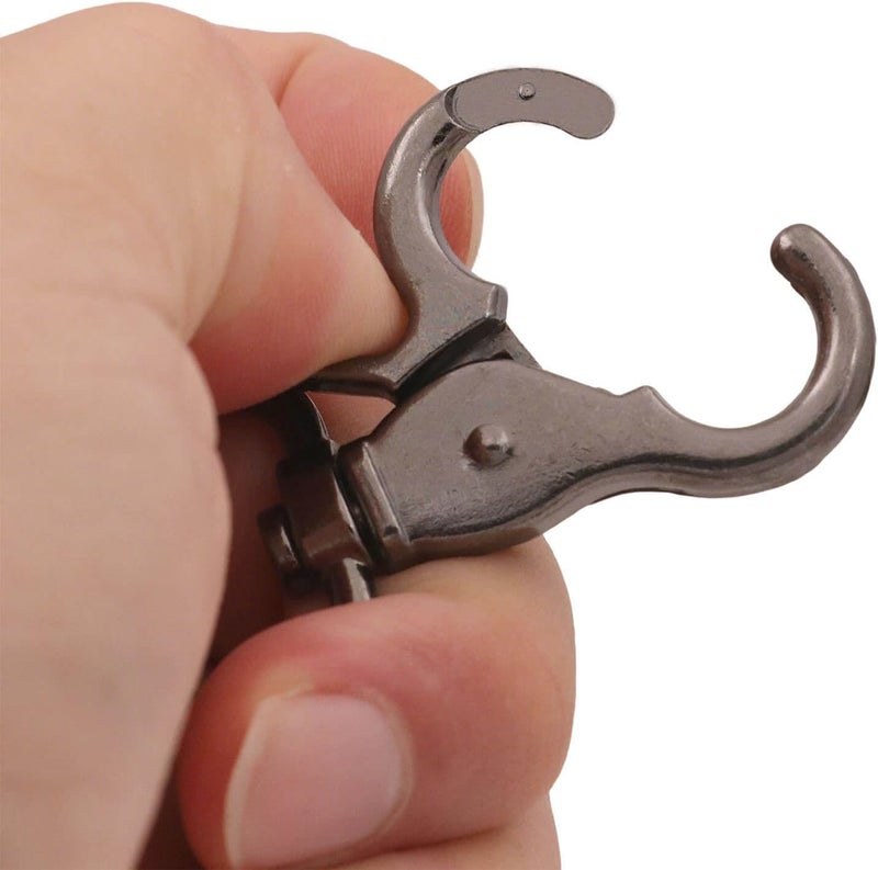 BIKICOCO Swivel Trigger Snap Hook Lobster Claw Clasp Spring Loaded Clip, 1'' Oval-Ring Ended, Gunmetal - Pack of 10 - Image 5