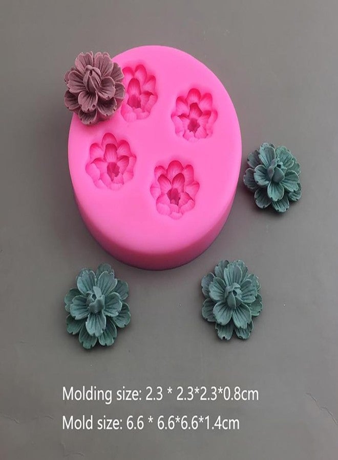 Skytail 4 Cavity Sunflower Daisy Flower Silicone Fondant Mould for Chocolate Candy Cake Decoration Cupcake Topper Jelly Dessert Ice Cube Sugarcraft Clay Candle Wax Soap Mini Resin Craft Jewelry Molds - Image 2