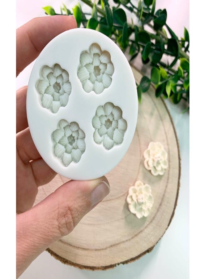 Skytail 4 Cavity Sunflower Daisy Flower Silicone Fondant Mould for Chocolate Candy Cake Decoration Cupcake Topper Jelly Dessert Ice Cube Sugarcraft Clay Candle Wax Soap Mini Resin Craft Jewelry Molds - Image 4