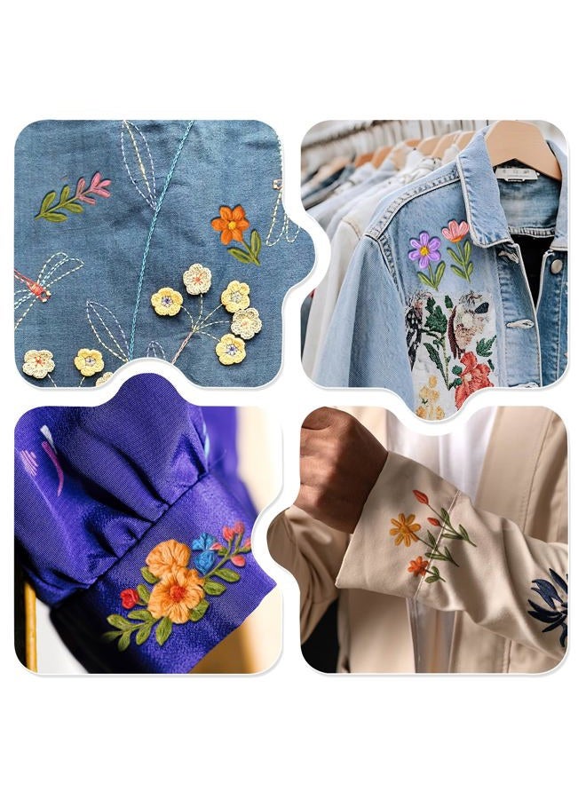 Zyghjort Water Soluble Embroidery Patterns 4 Sheets Stick and Stitch Iron on Embroidery Patterns Embroiderys Transfer Pattern Dissolvable Embroiderys Paper with Wash Away, Flower Floral Daisy Butterfly Designs - Image 5