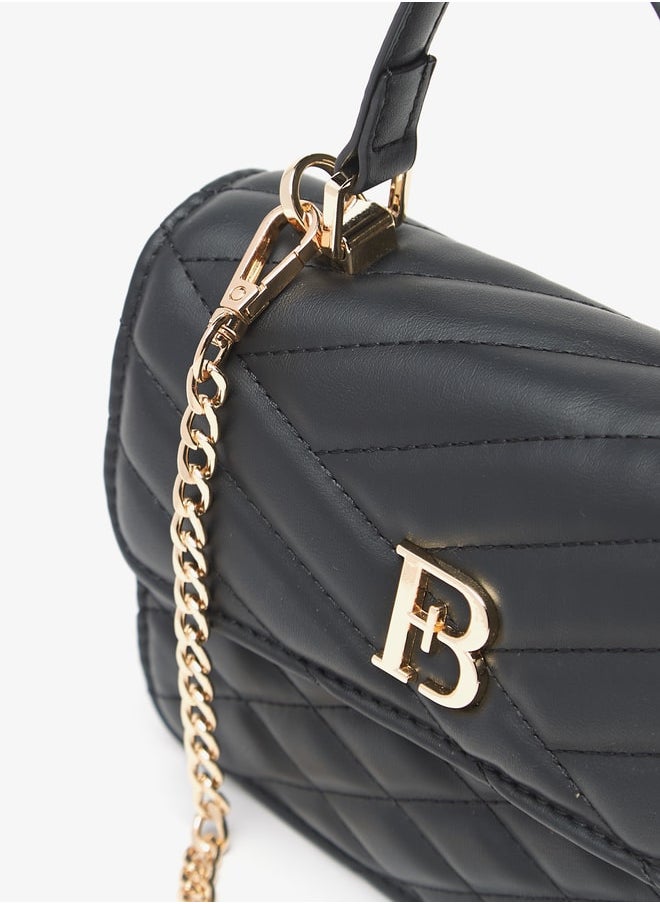 Flora Bella By Shoexpress Women Quilted Satchel Bag with Grab Handle and Chain Strap  - Image 3