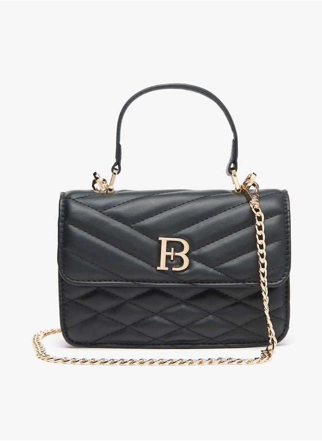 Flora Bella By Shoexpress Women Quilted Satchel Bag with Grab Handle and Chain Strap  - Image 1