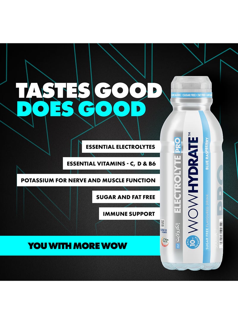 WOW Hydrate فيتامينات أساسية خالية من السكر منخفضة السعرات الحرارية ماكس هيدراشن 12 × 500 مل توت أزرق - Image 5