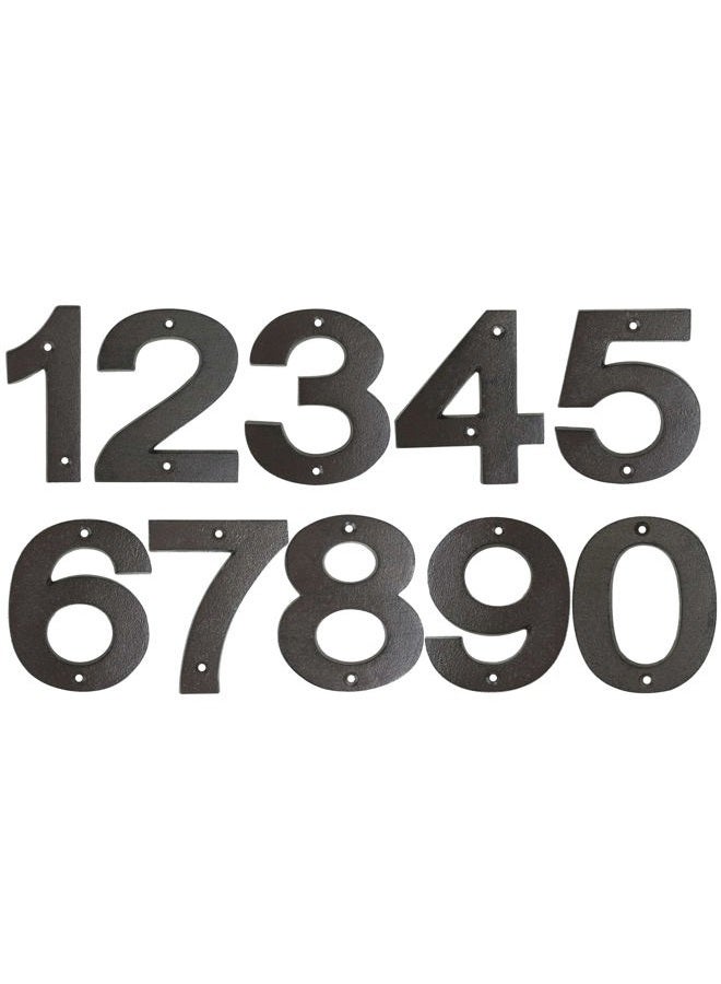 Fitous 4.9 Inch High Vintage Cast Iron House Number Outsider, Solid Home Address Numbers, Unique Sandbrushed Finish with Individual Irregular Handcraft Antique Black Look.Number-6/9 - Image 4