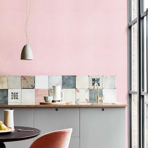 lenify Pink Grasscloth Peel and Stick Wallpaper Textured Contact Paper 15.7inch x 118.1inch Faux Linen Vintage Grasscloth Contact Paper Self Adhesive Removable Wallpaper Vinyl - Image 3