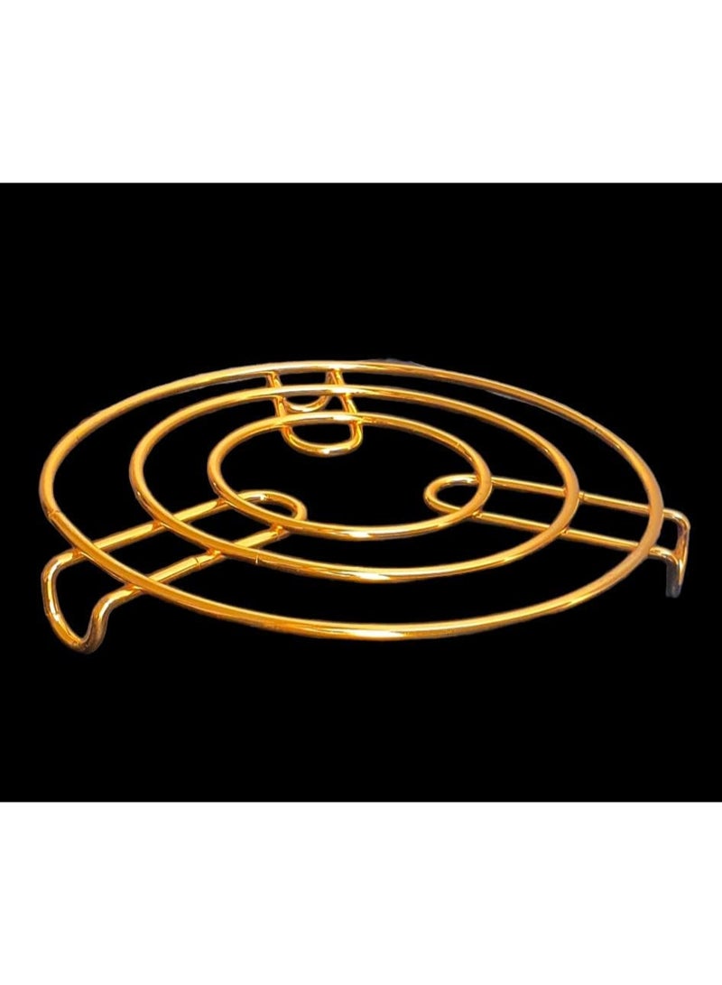 حامل أواني ساخنة ستانلس ستيل - تصميم دائري أنيق  ذهبي - Image 5