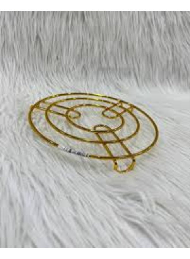 حامل أواني ساخنة ستانلس ستيل - تصميم دائري أنيق  ذهبي - Image 2